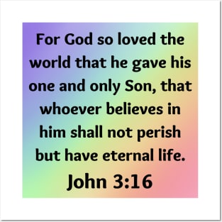 Bible Verse John 3:16 Posters and Art